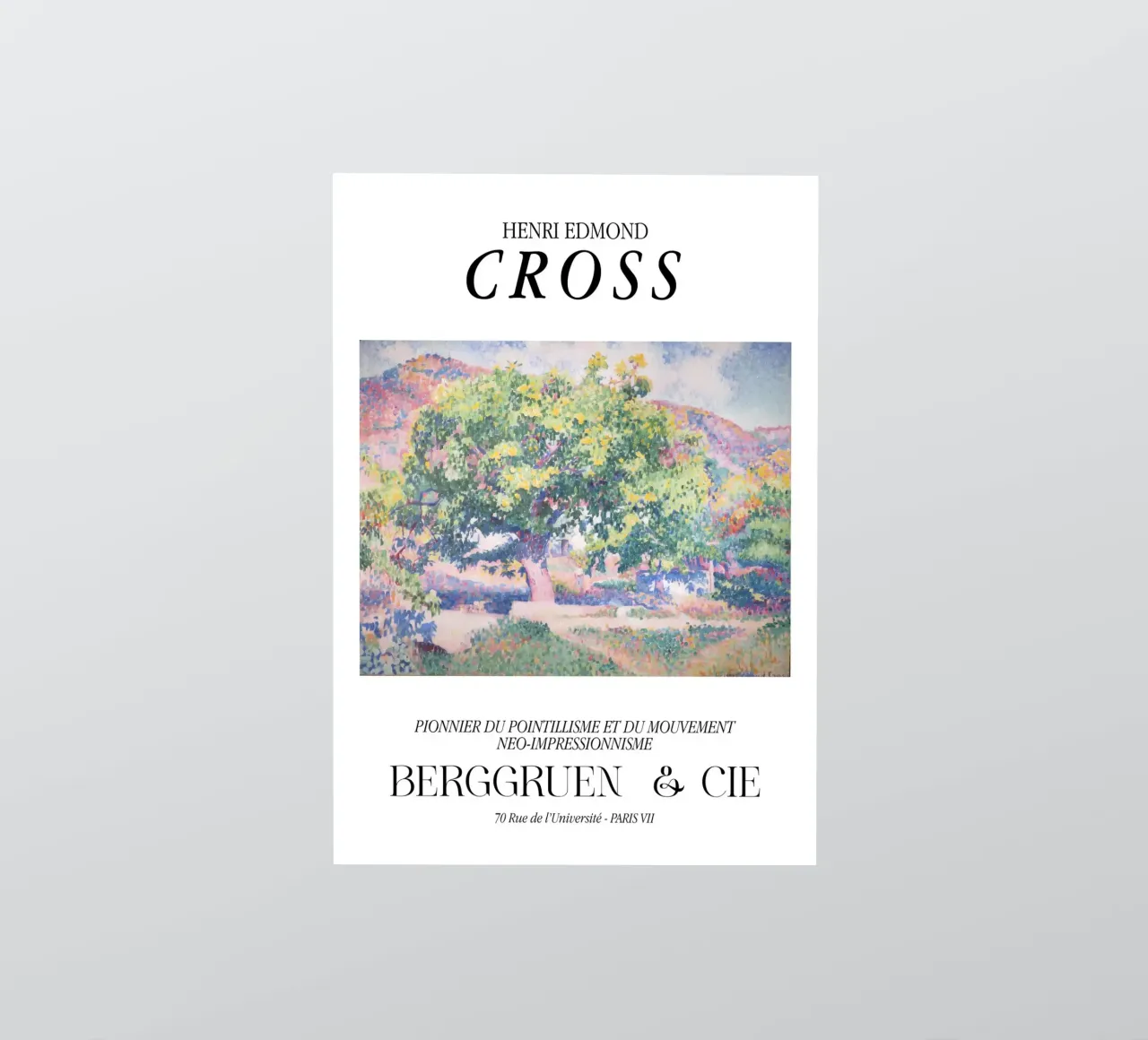 Henri-Edmond Cross Pointillist Landscape Tree Print sticker by NorwesClub