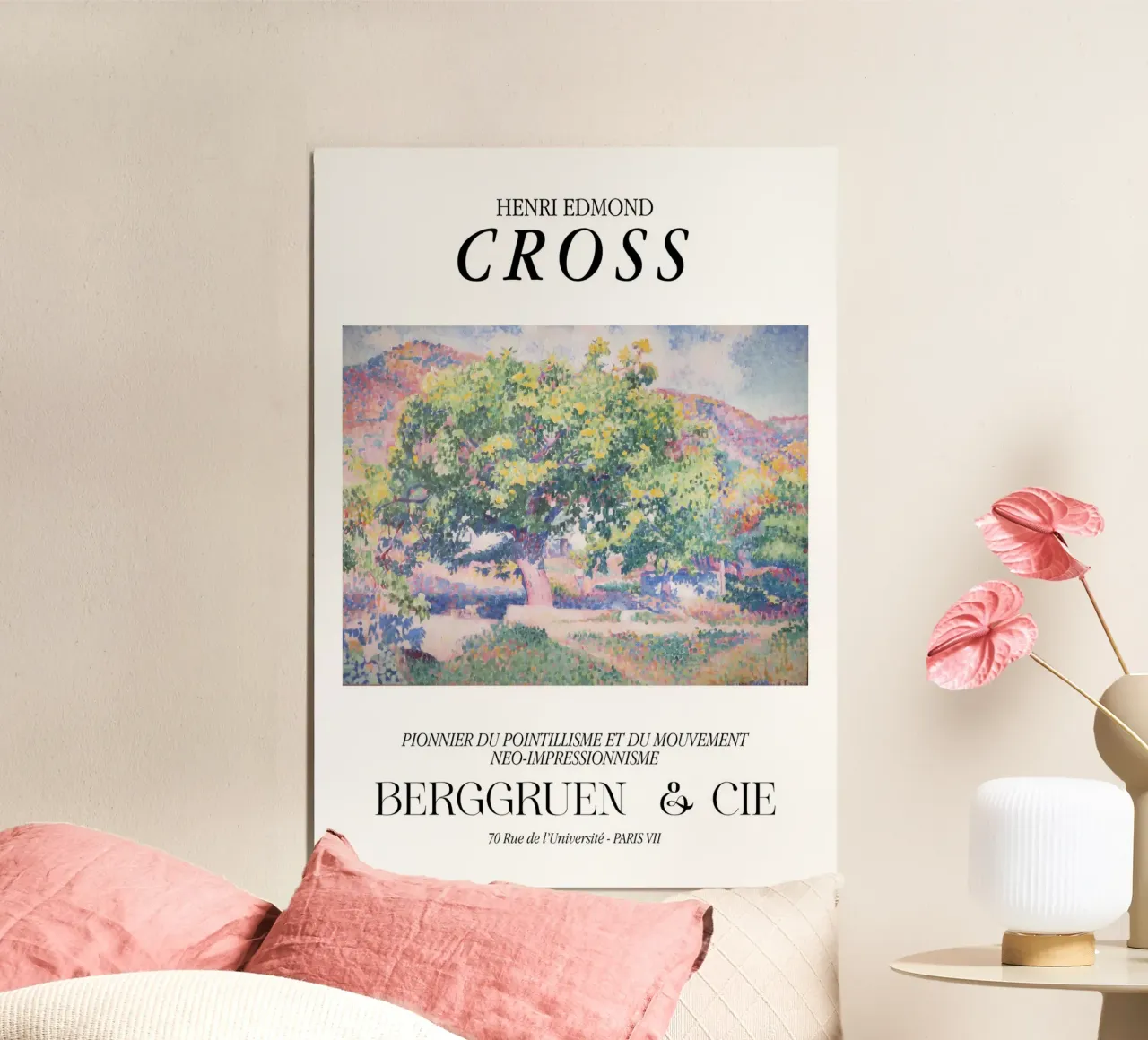Henri-Edmond Cross Pointillist Landscape Tree Print alu-dibond by NorwesClub