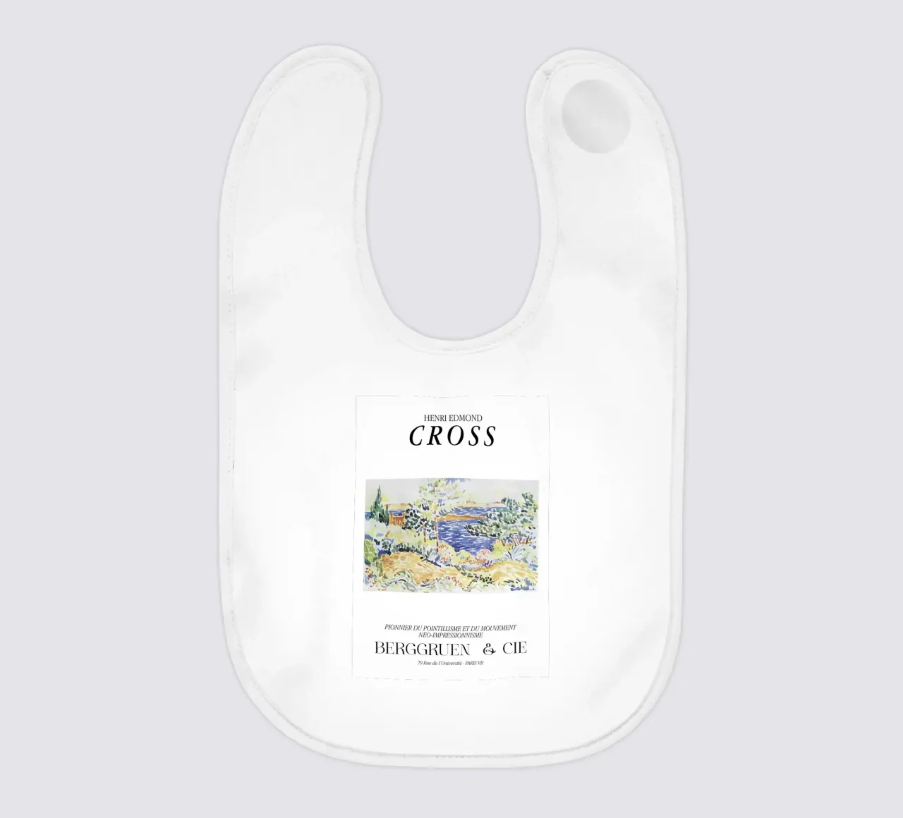 Henri-Edmond Cross Pointillist Coastal Landscape Print baby bib by NorwesClub