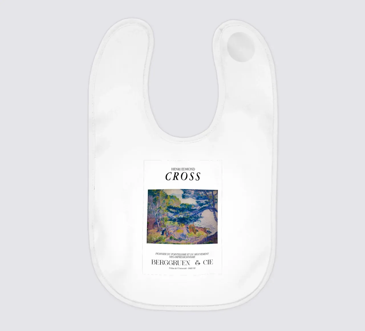 Henri-Edmond Cross Pointillist Coastal Landscape Print baby bib by NorwesClub