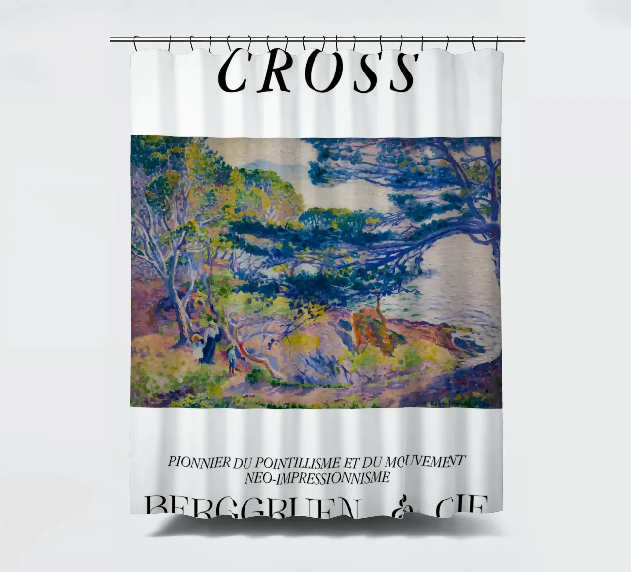 Henri-Edmond Cross Pointillist Kustlandschap Print douchegordijn van NorwesClub