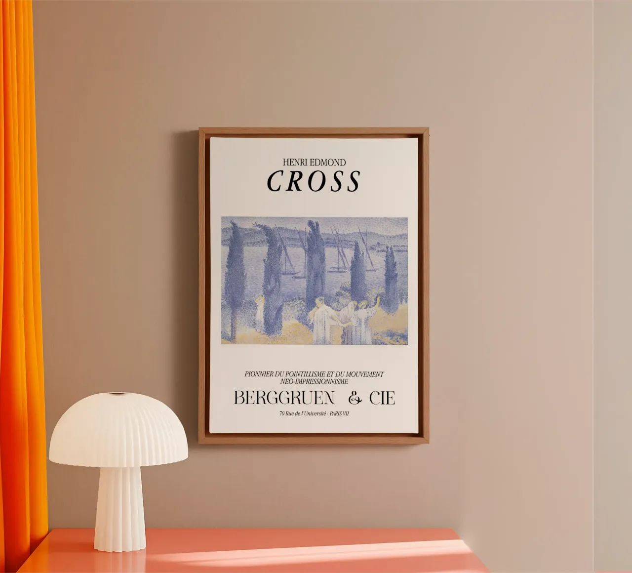 Henri-Edmond Cross Pointillist De Promenade Print canvas met Baklijst van NorwesClub