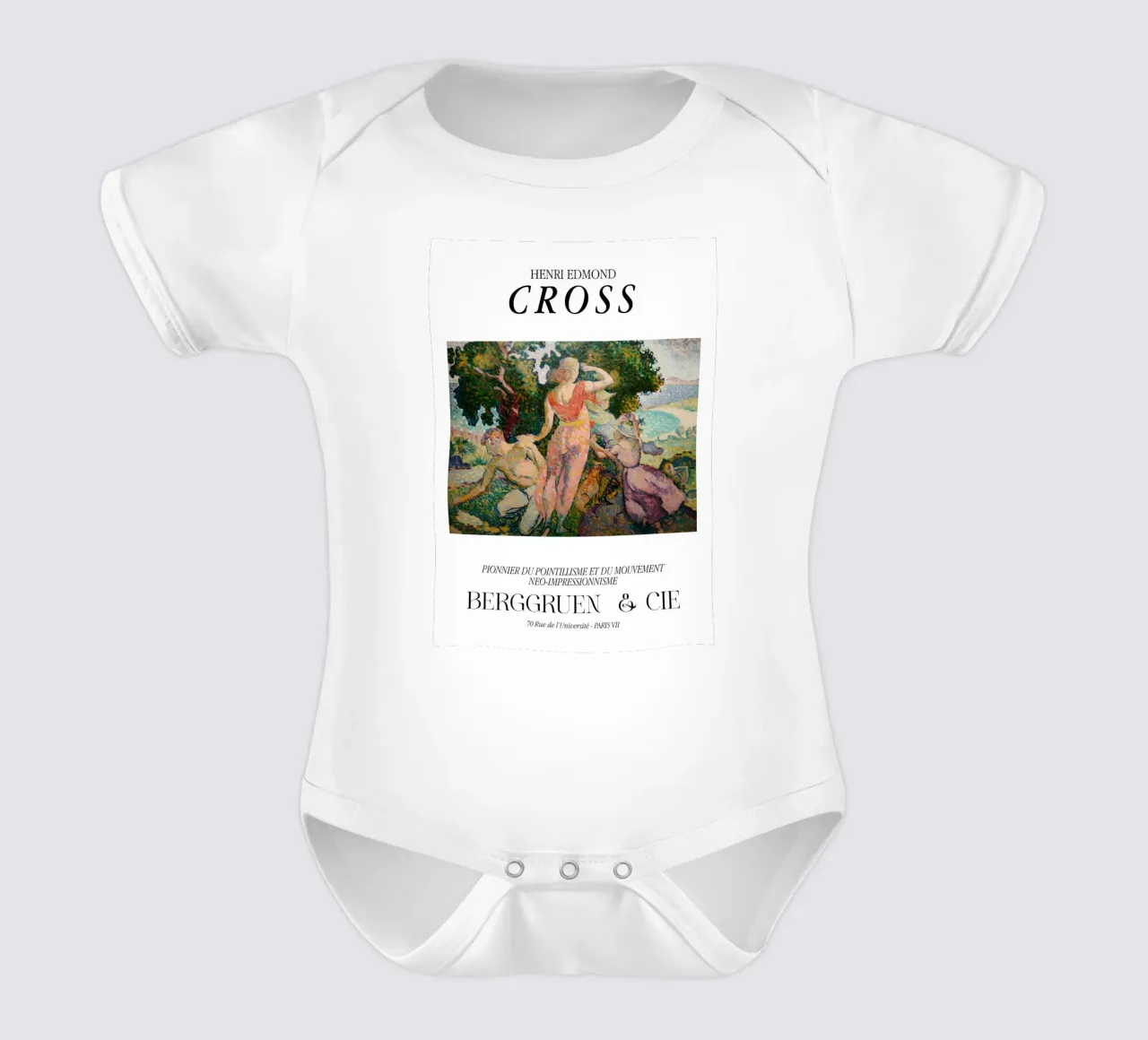 Henri-Edmond Cross Pointillist The Excursionists short-sleeve baby romper by NorwesClub