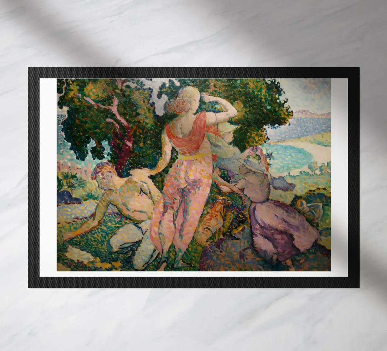 Henri-Edmond Cross Pointillist The Excursionists doormat by NorwesClub