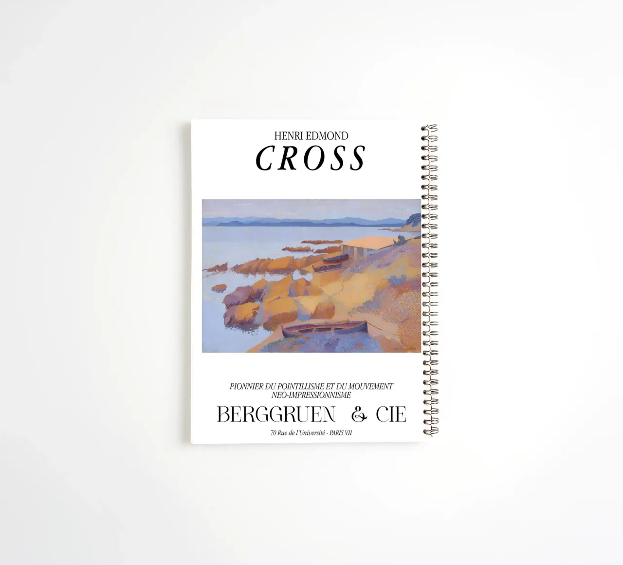 Henri-Edmond Cross Pointillist Calanque Coastal Scene spiral notebook by NorwesClub