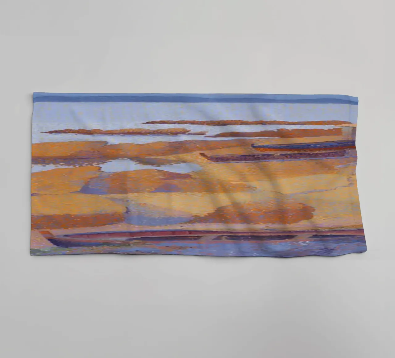 Henri-Edmond Cross Pointillist Calanque Coastal Scene towel by NorwesClub