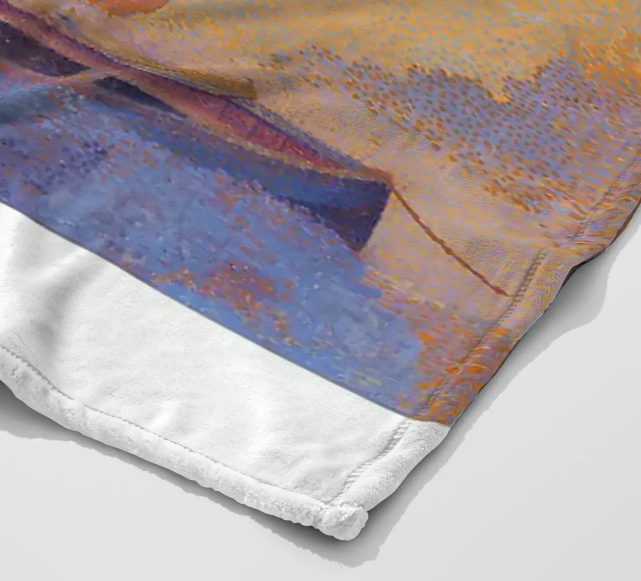 Henri-Edmond Cross Pointillist Calanque Coastal Scene fleece blanket by NorwesClub