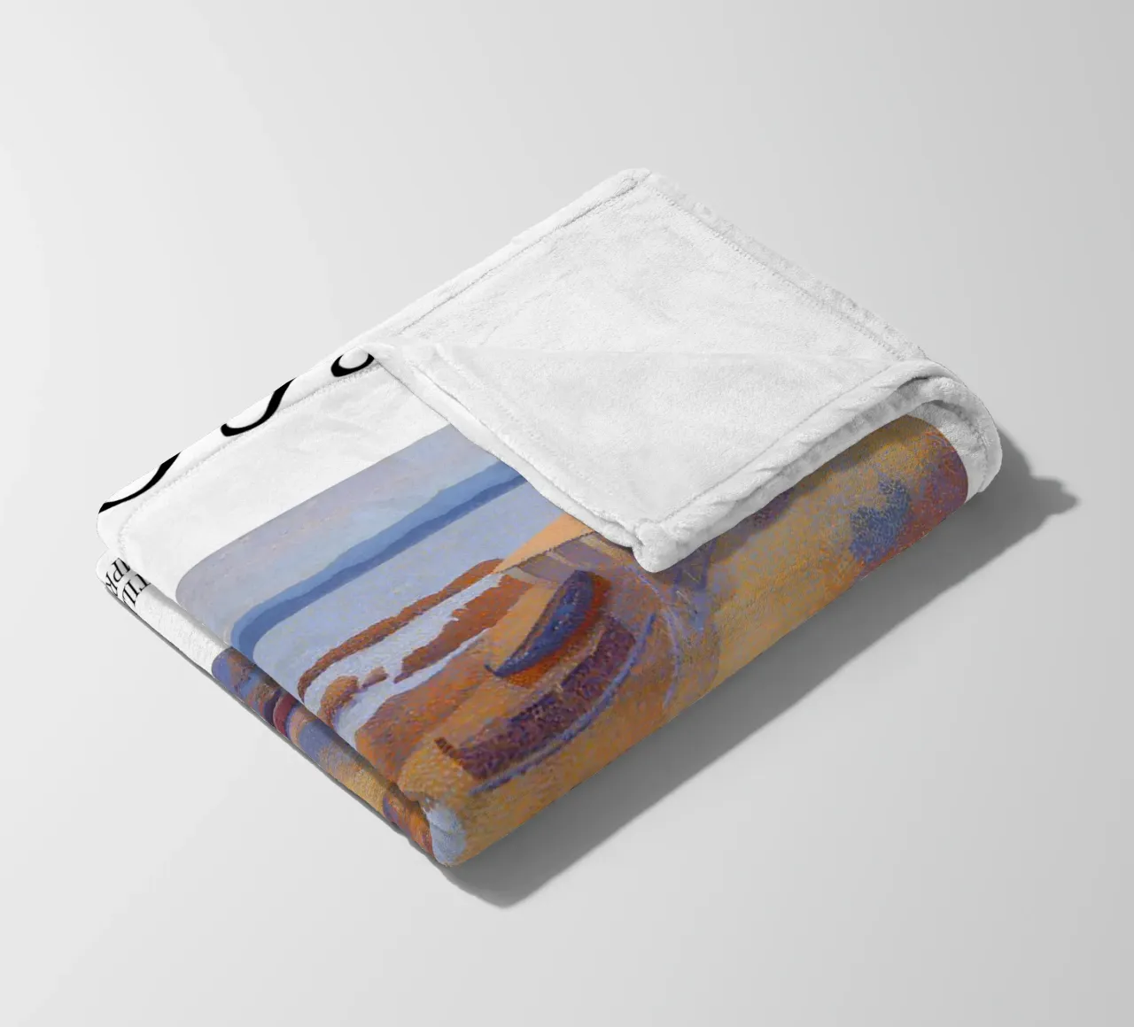 Henri-Edmond Cross Pointillist Calanque Coastal Scene fleece blanket by NorwesClub