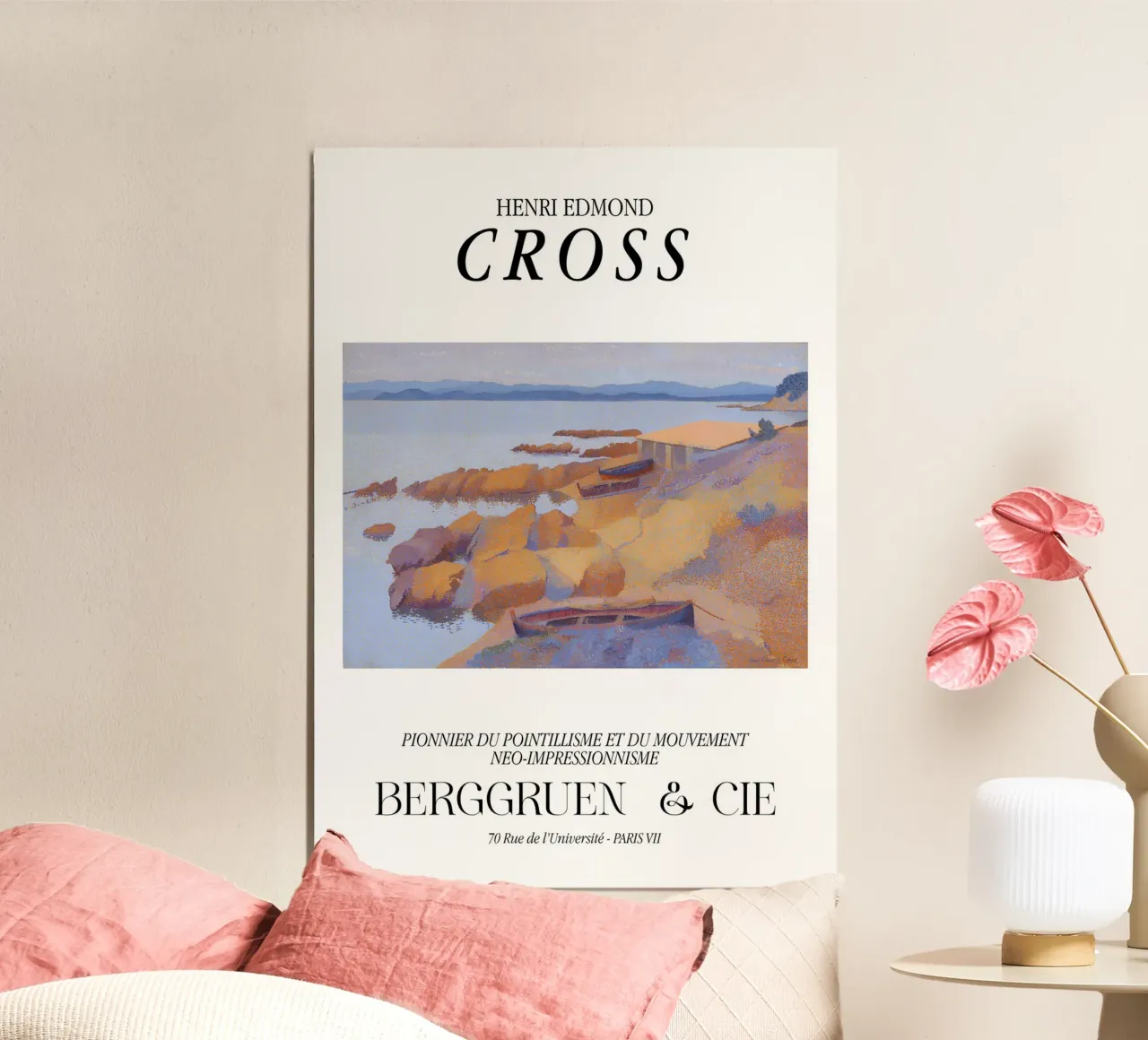Henri-Edmond Cross Pointilliste Calanque Scène côtière poster de NorwesClub