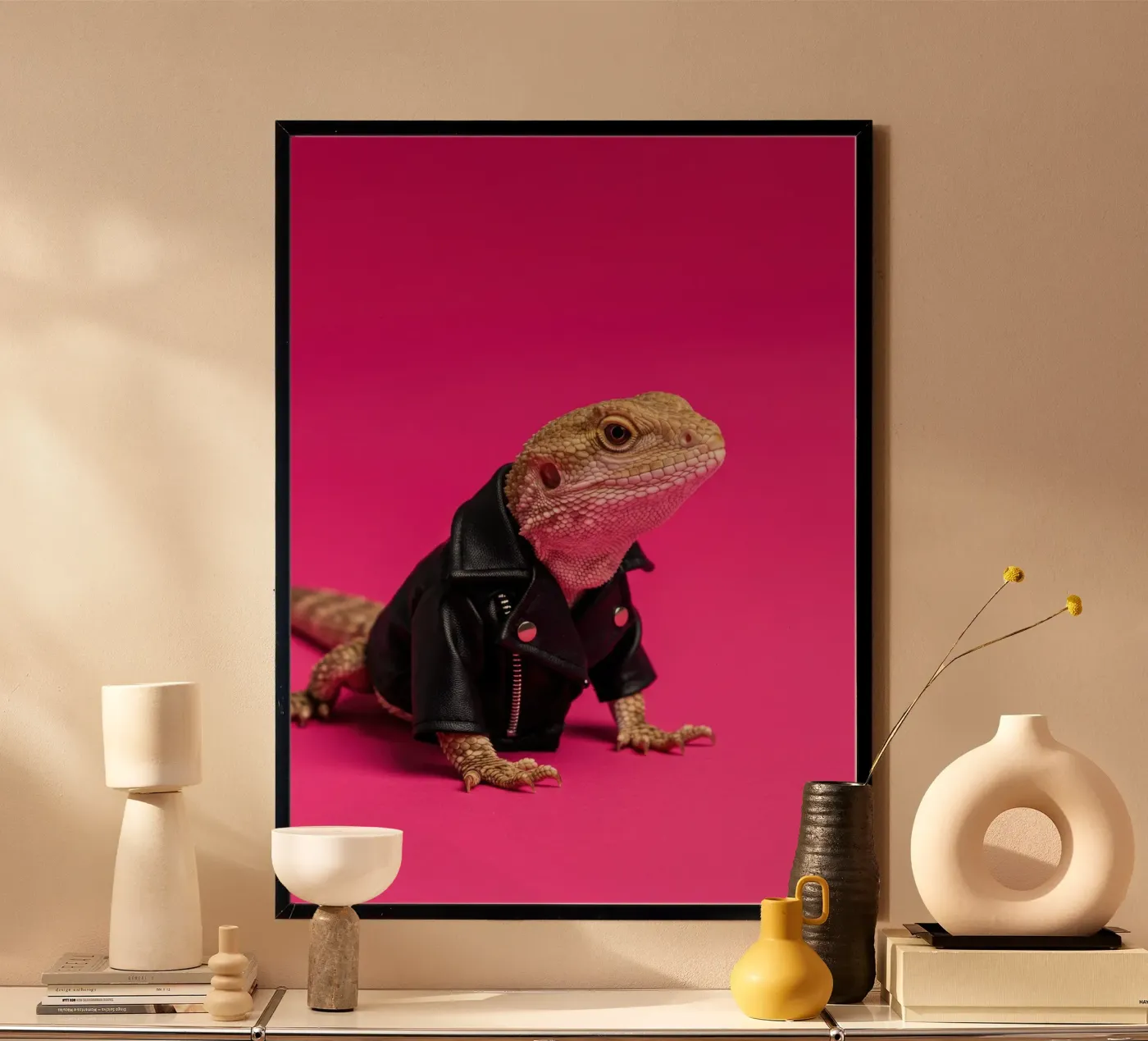 Pink Lizard Poster von Pawtrait Studio