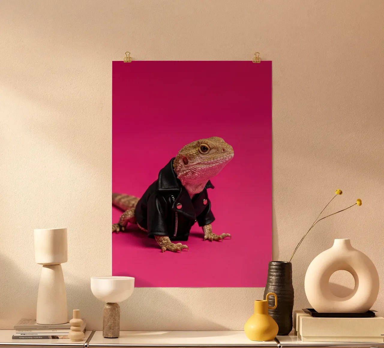 Lucertola rosa poster da Pawtrait Studio