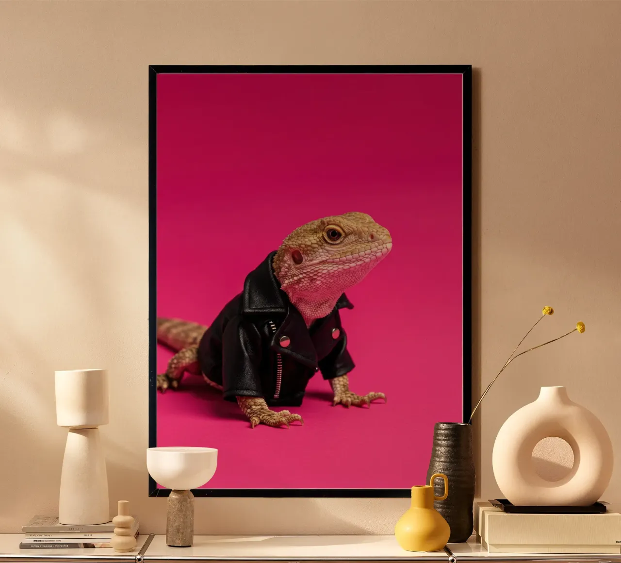 Lucertola rosa poster da Pawtrait Studio