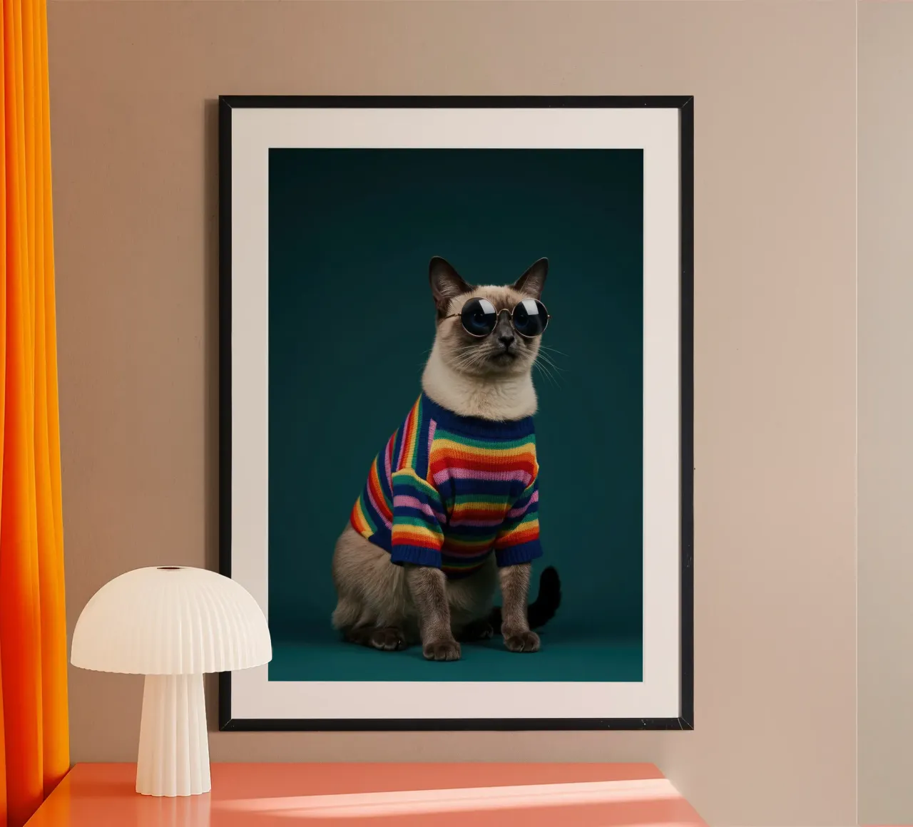 Gatto colorato poster da Pawtrait Studio