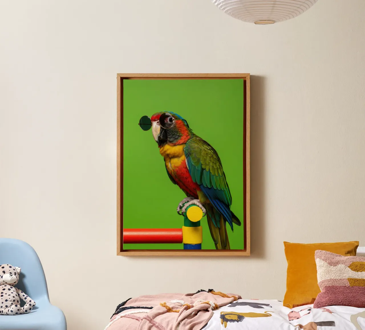 Pappagallo colorato tela da Pawtrait Studio