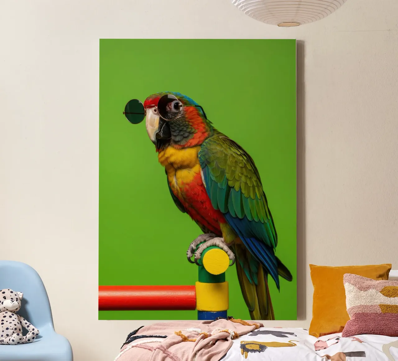 Pappagallo colorato tela da Pawtrait Studio