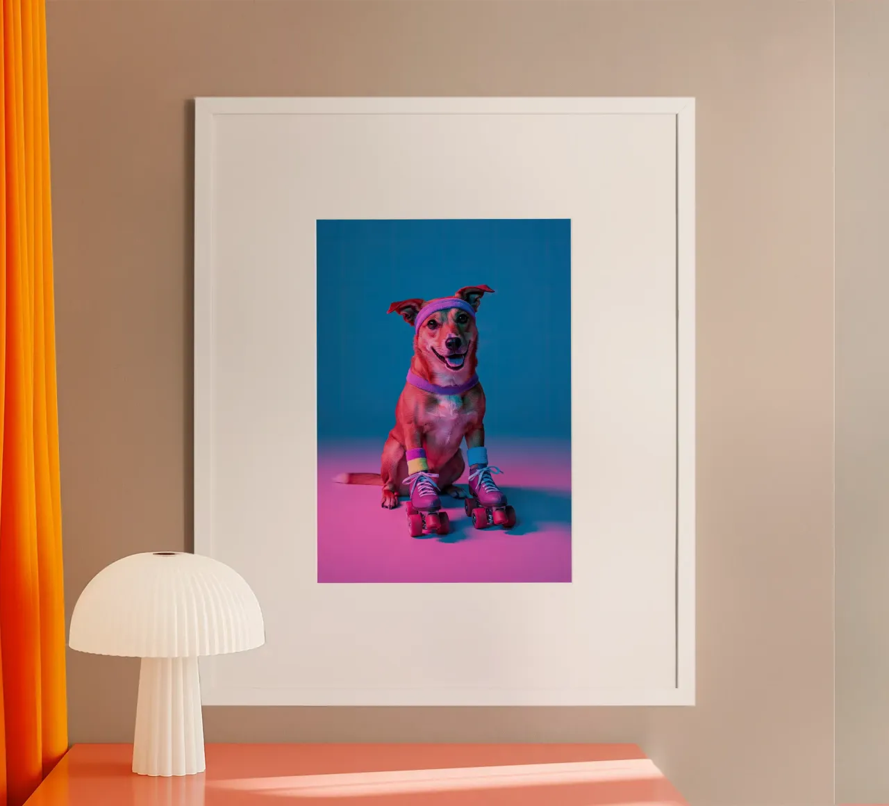 Cucciolo anni '80 poster con telaio in plastica da Pawtrait Studio