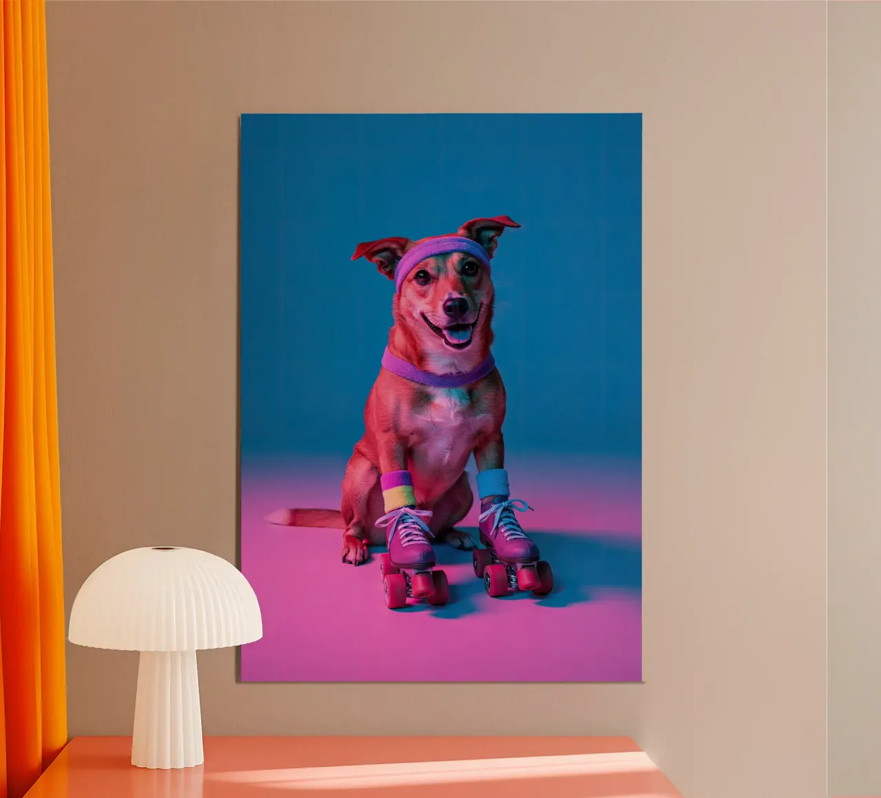 Cucciolo anni '80 poster con telaio in plastica da Pawtrait Studio