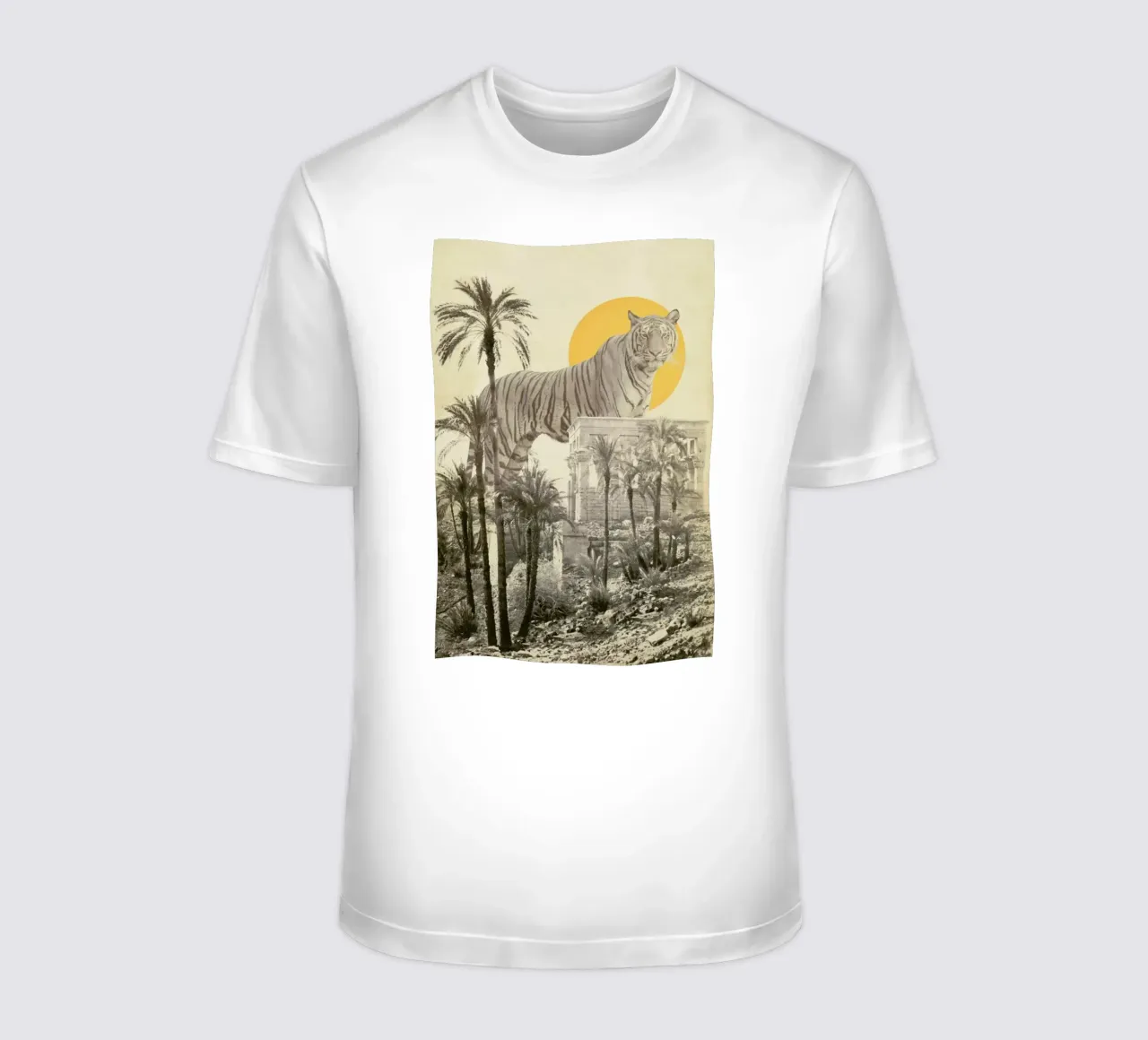 Giant Tiger In Ruins Print Big t-shirt da Florent Bodart