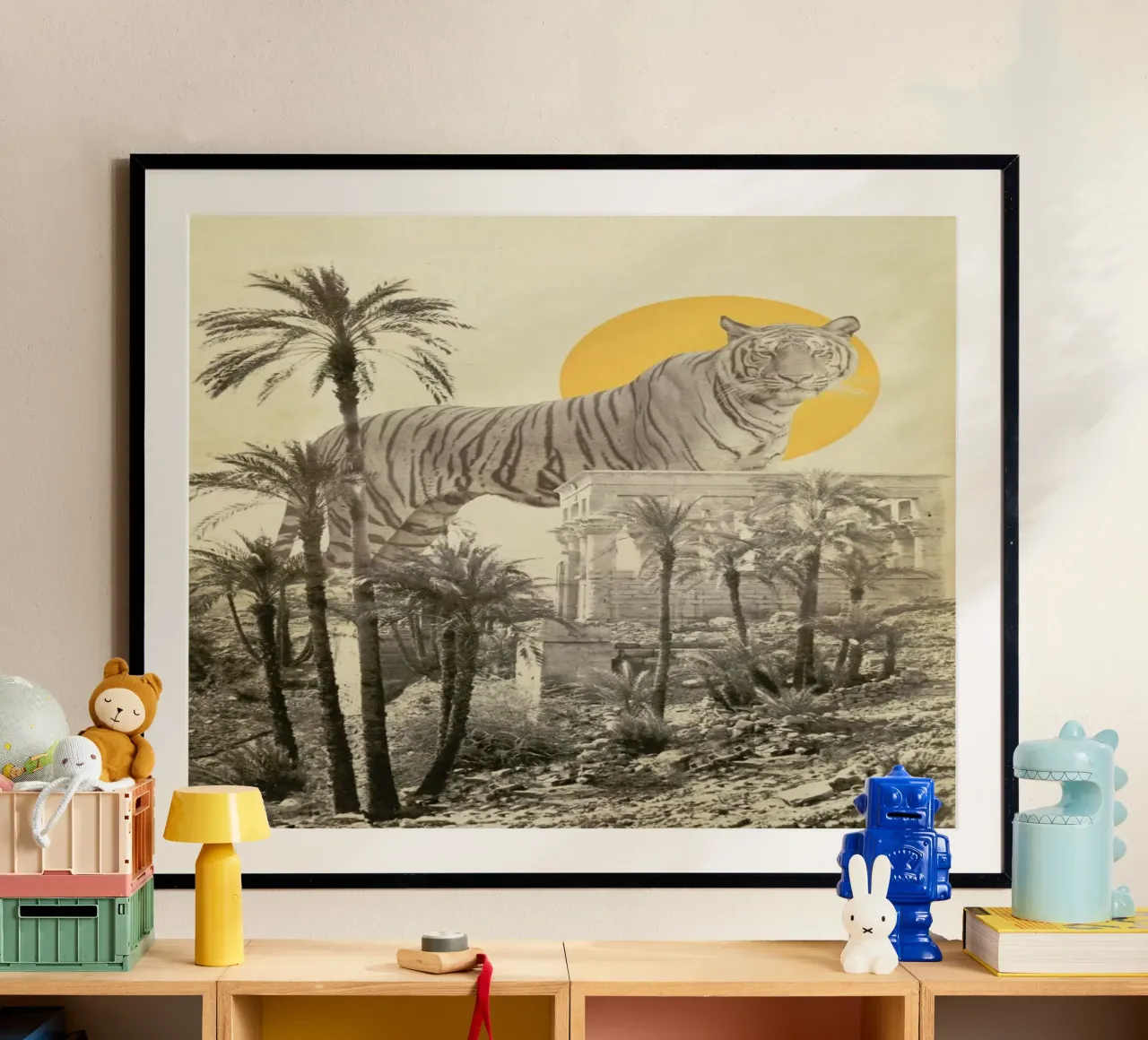 Giant Tiger In Ruins Print Big carta hahnemühle da Florent Bodart
