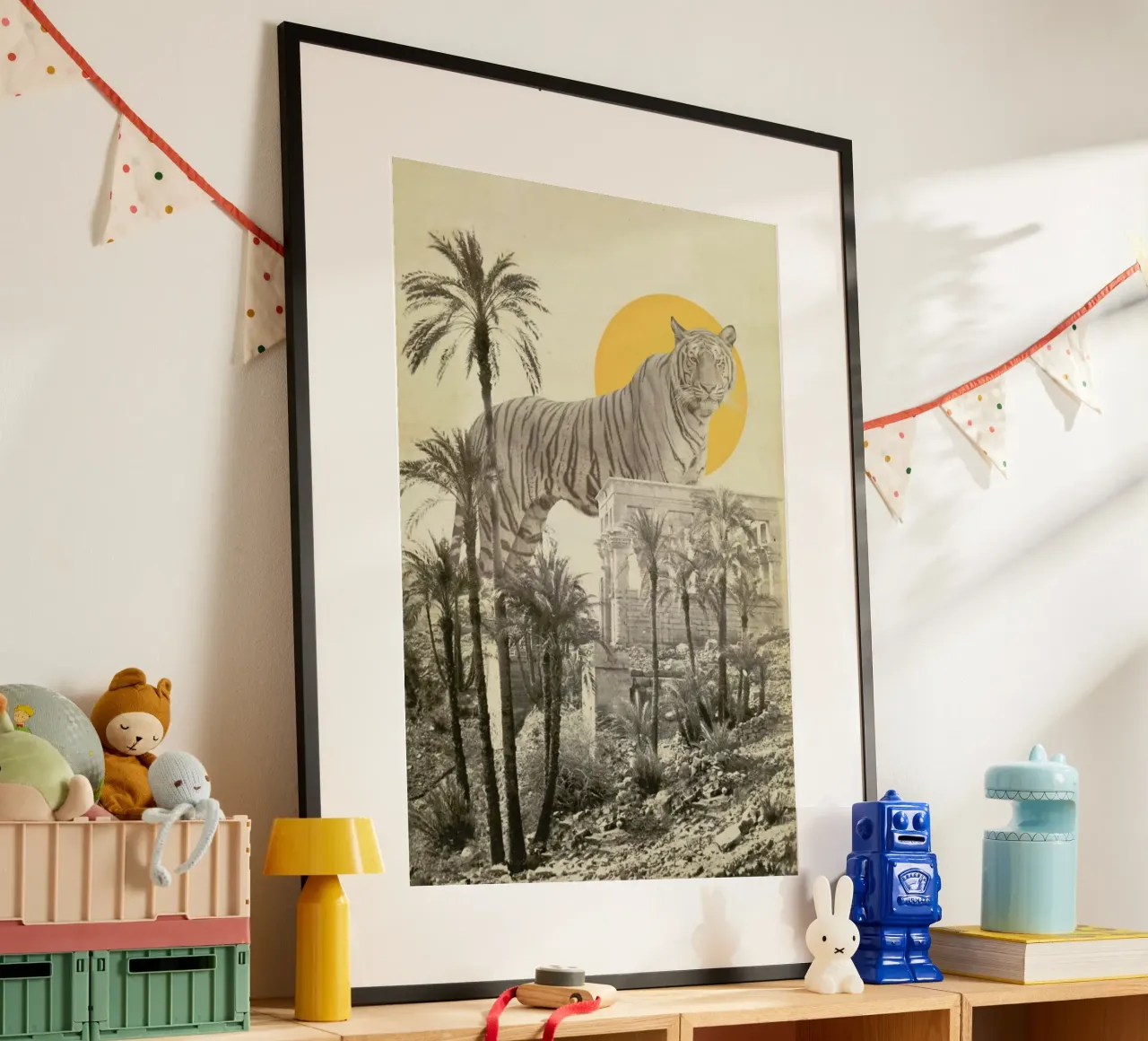 Giant Tiger In Ruins Print Big carta hahnemühle da Florent Bodart