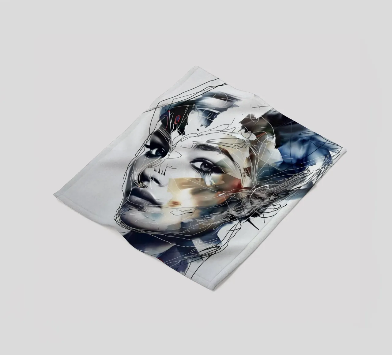 Creative facial features fleece blanket by Carinaprint