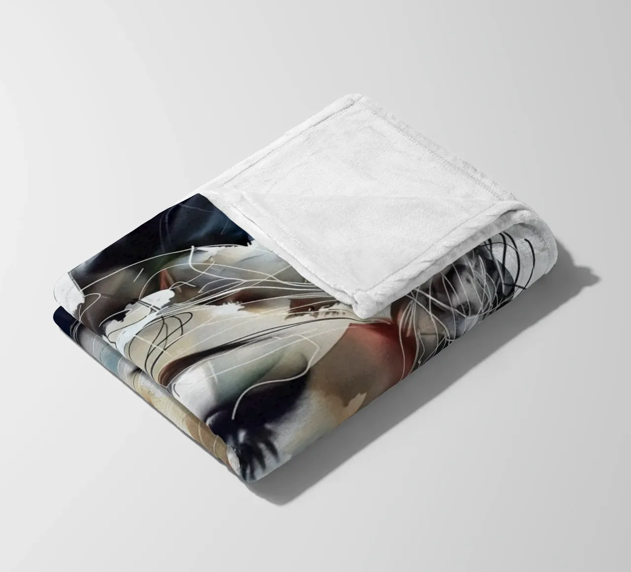 Creative facial features fleece blanket by Carinaprint