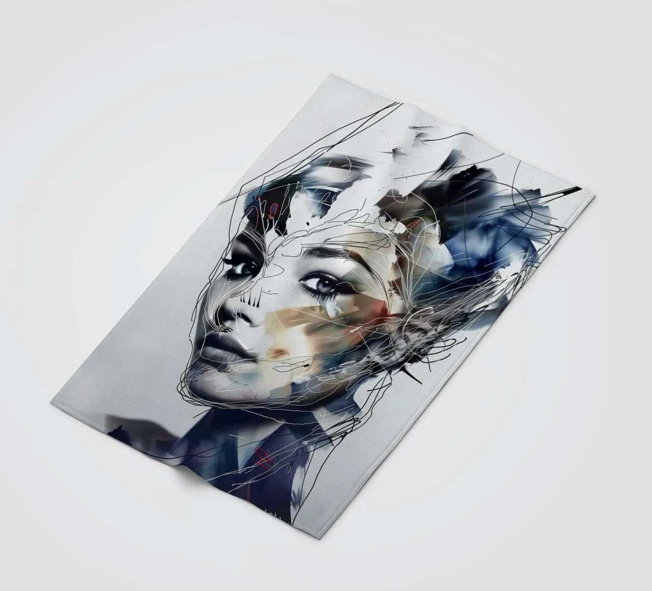 Creative facial features fleece blanket by Carinaprint
