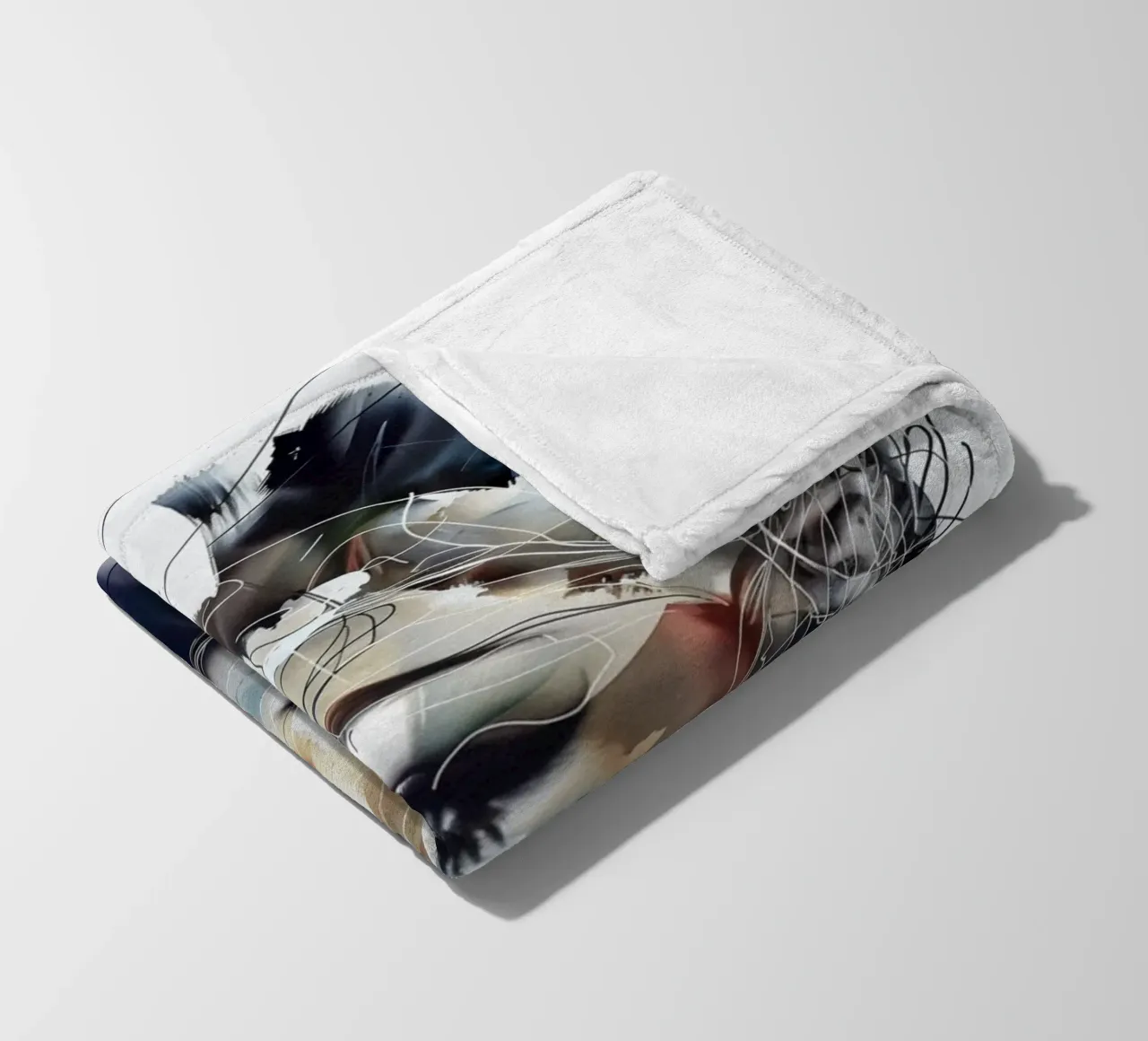 Creative facial features fleece blanket by Carinaprint