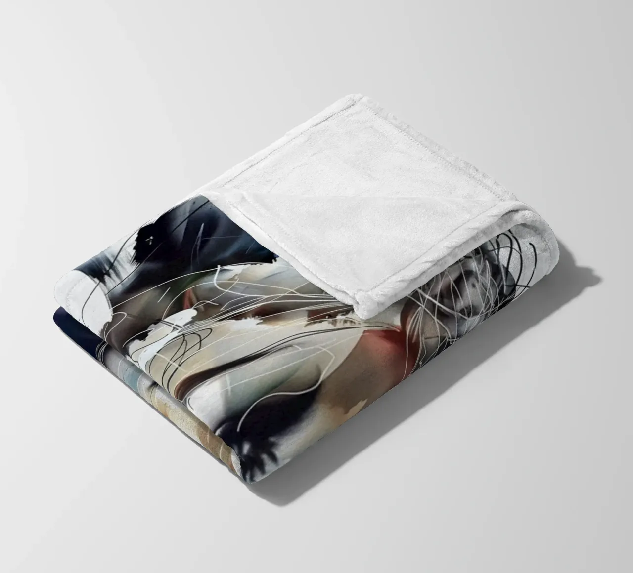 Creative facial features fleece blanket by Carinaprint
