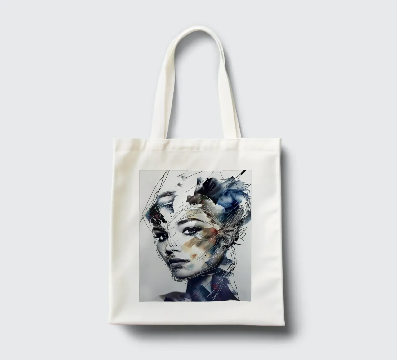 Creative facial features tote bag by Carinaprint