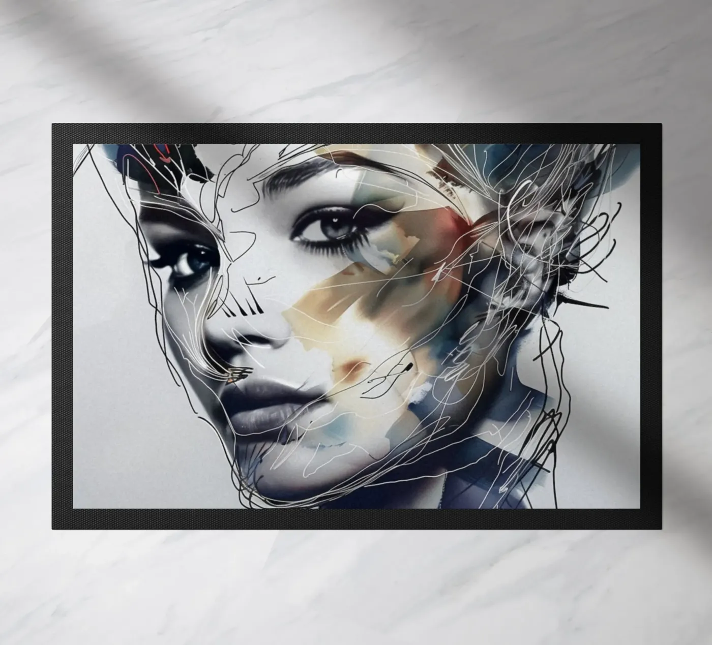 Creative facial features doormat by Carinaprint