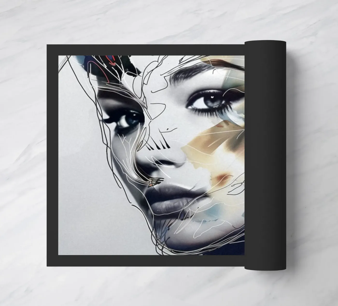 Creative facial features doormat by Carinaprint