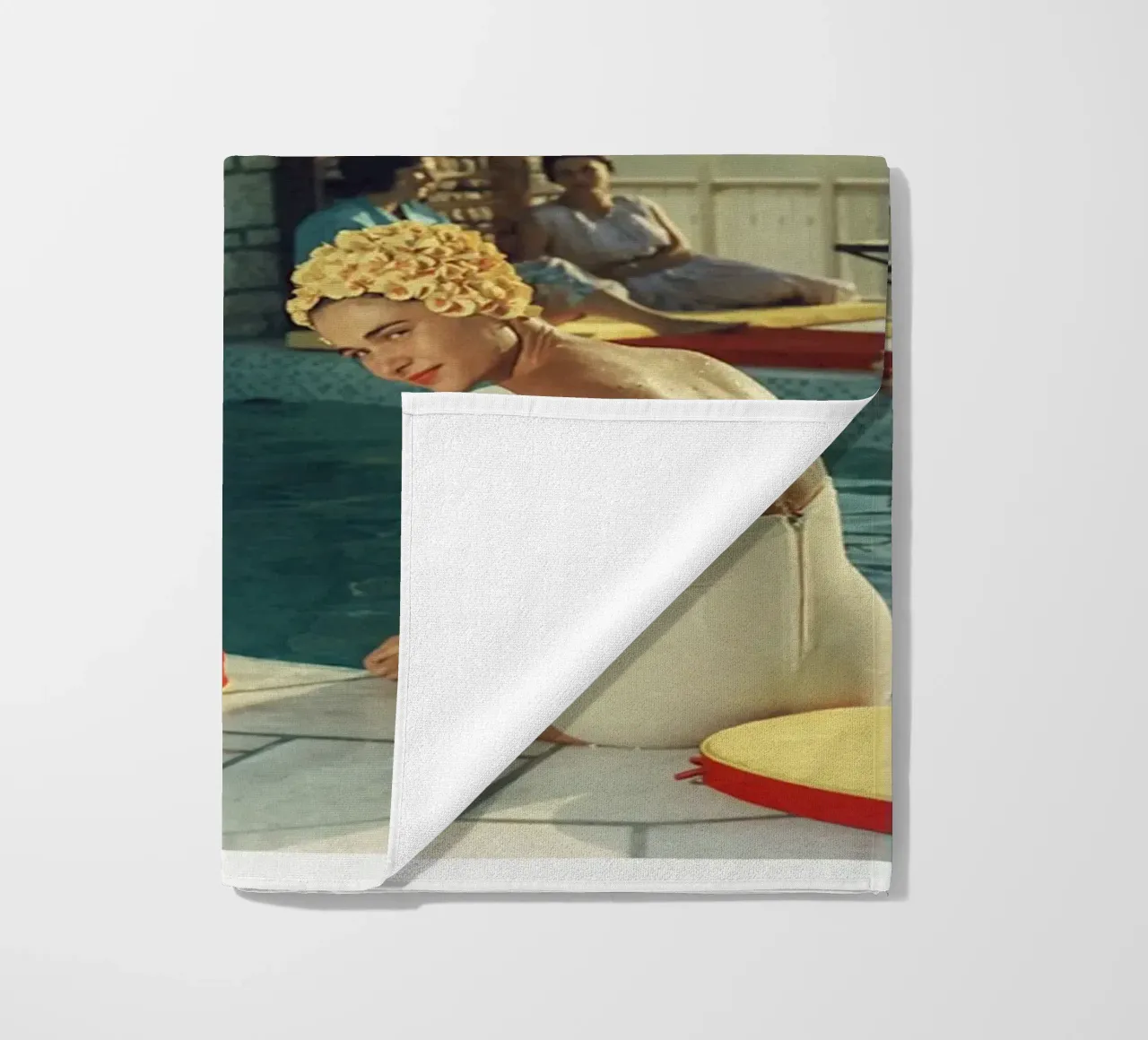 Slim Aarons Penthouse Pool beach towel by Carinaprint