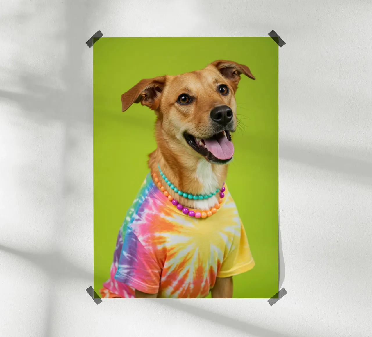 Cane Hippie poster con telaio in plastica da Pawtrait Studio