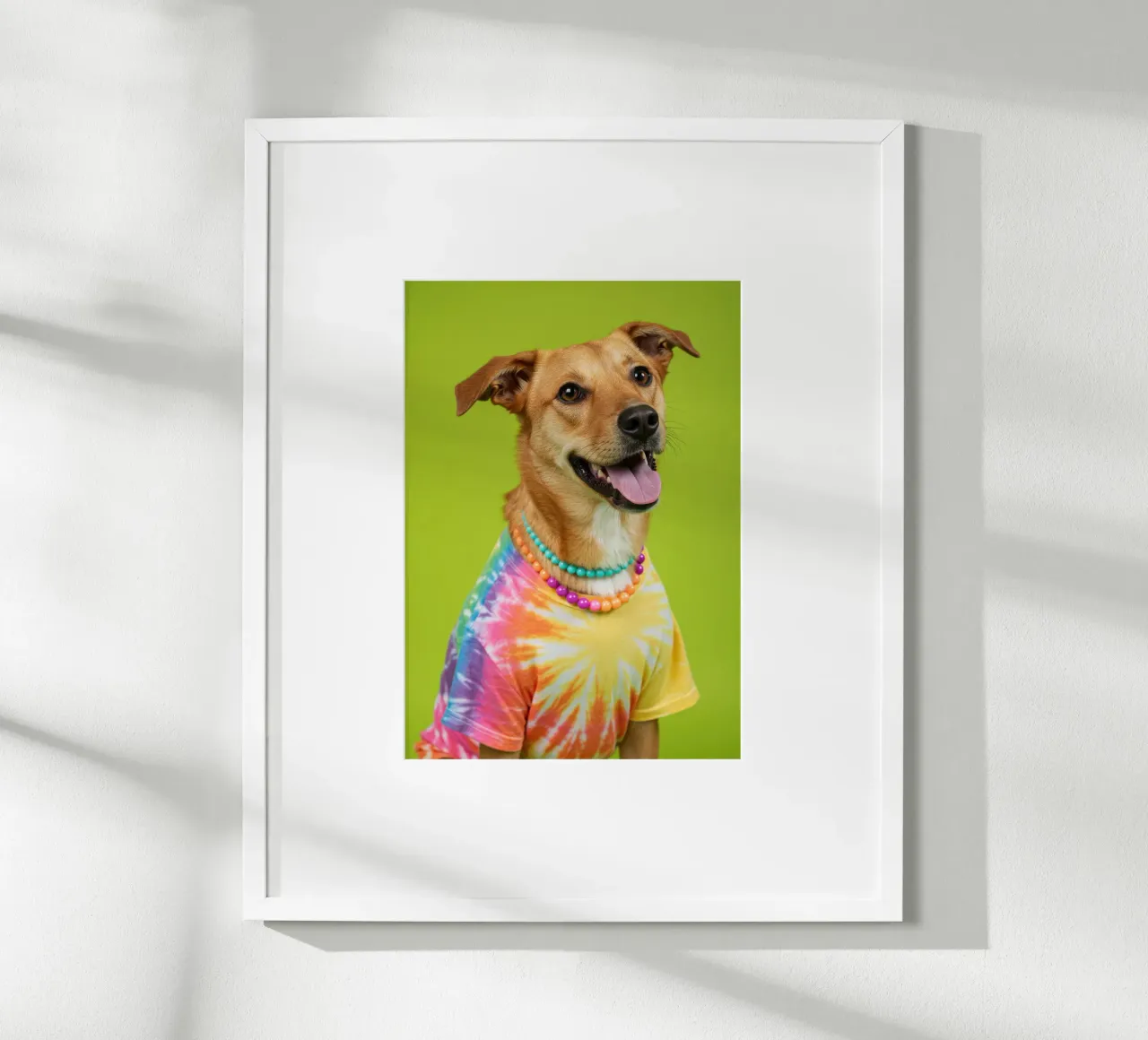 Cane Hippie poster con telaio in plastica da Pawtrait Studio