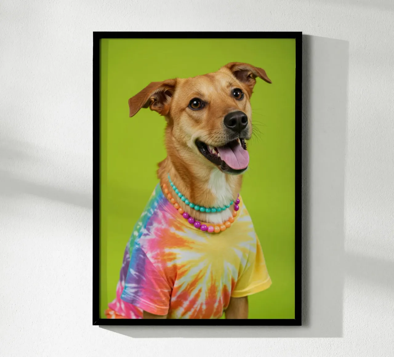 Cane Hippie poster con telaio in plastica da Pawtrait Studio