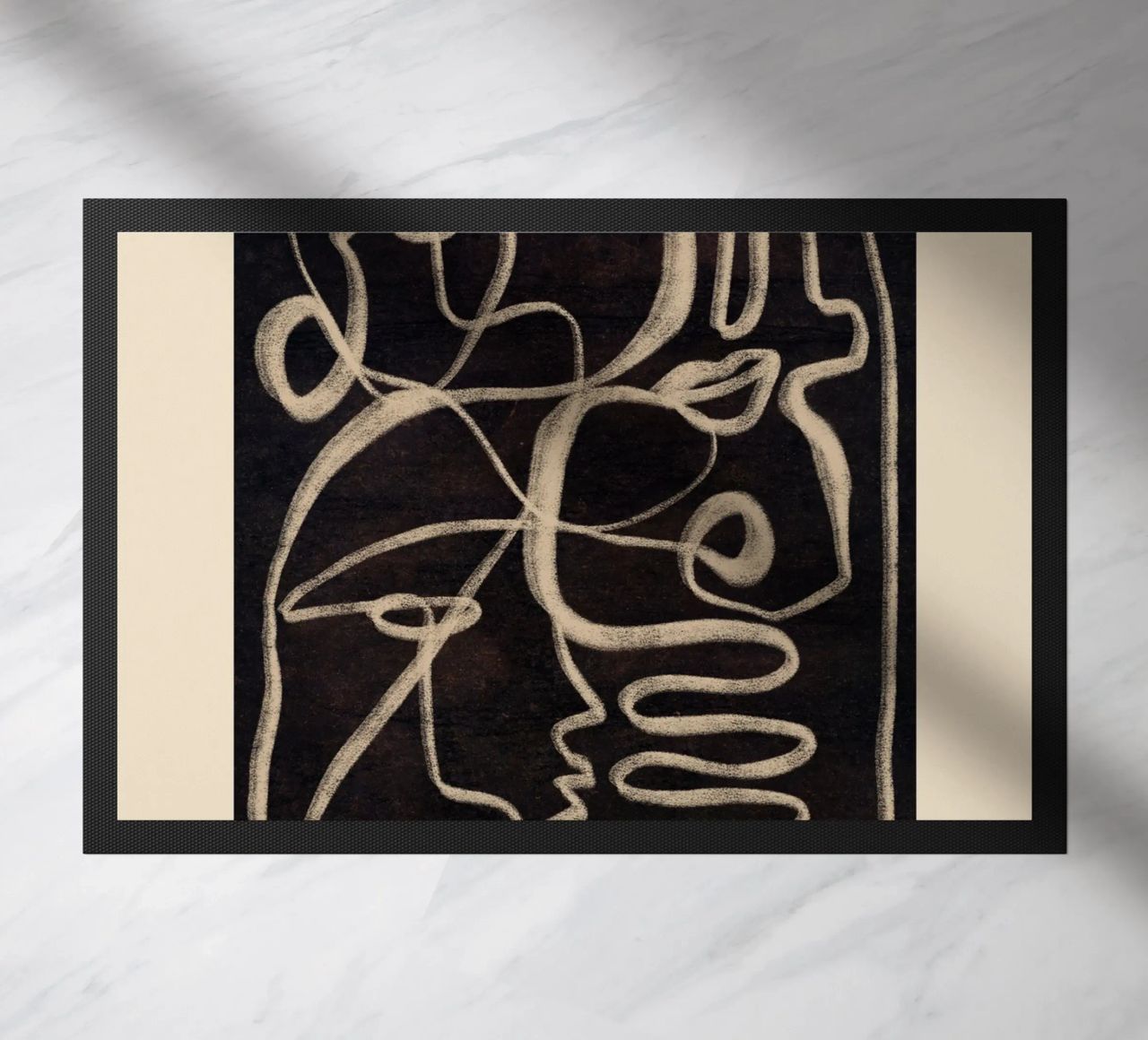 Arte lineal abstracto 208 felpudo de ThingDesign