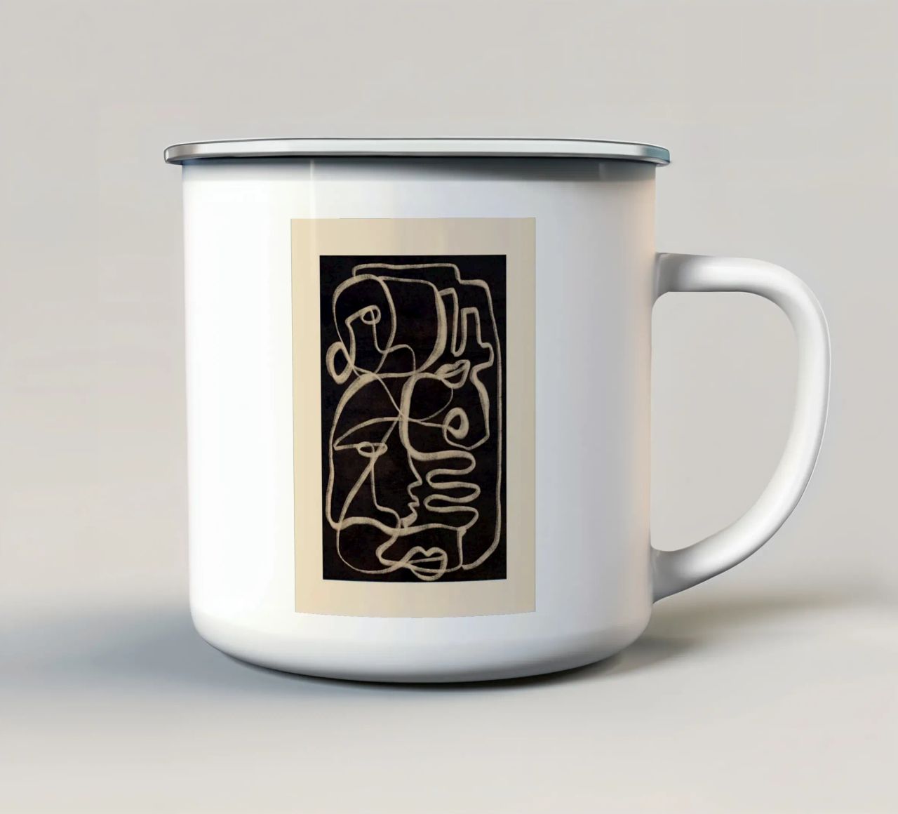 Linea astratta 208 tazza in smalto da ThingDesign