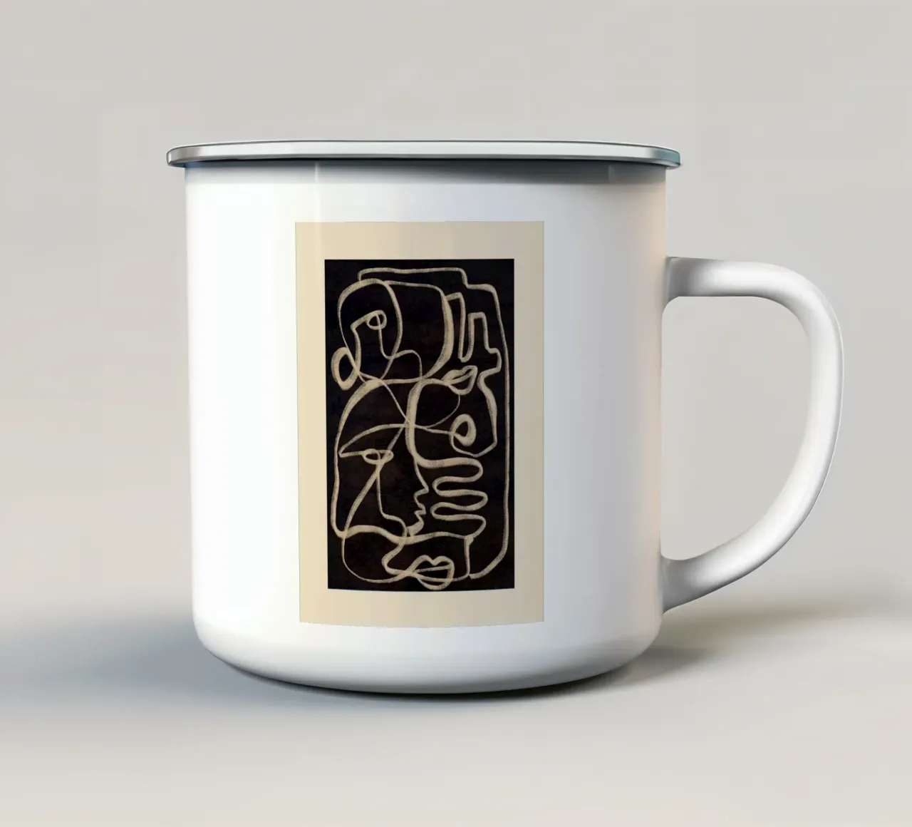 Linea astratta 208 tazza in smalto da ThingDesign