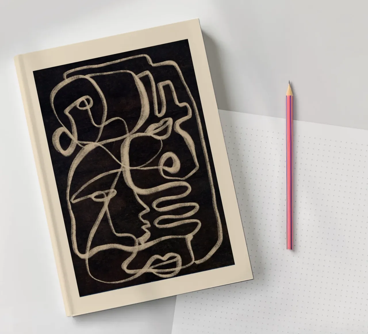 Abstract line art 208 notebook by ThingDesign