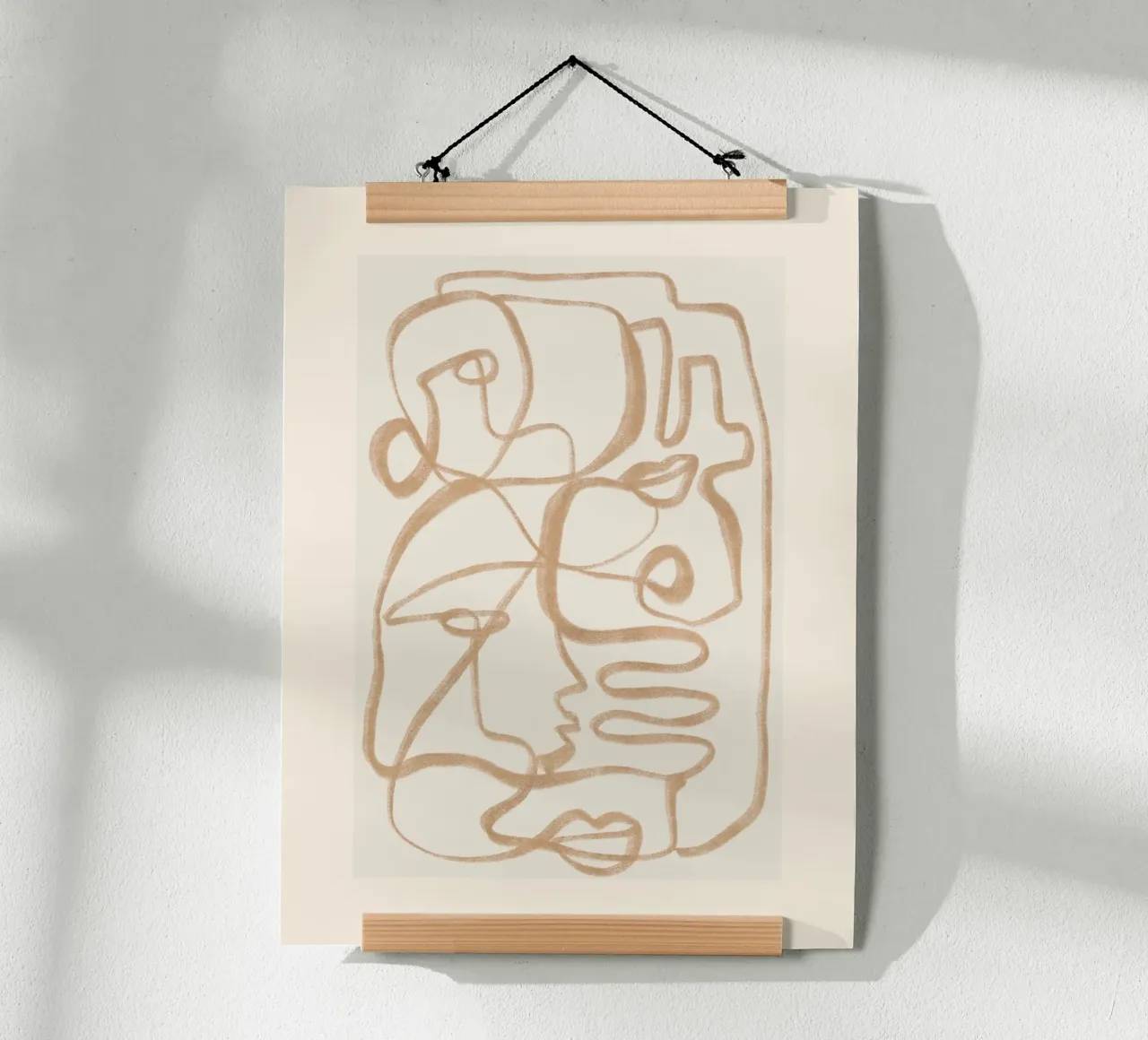Linea astratta 207 poster con telaio in legno da ThingDesign