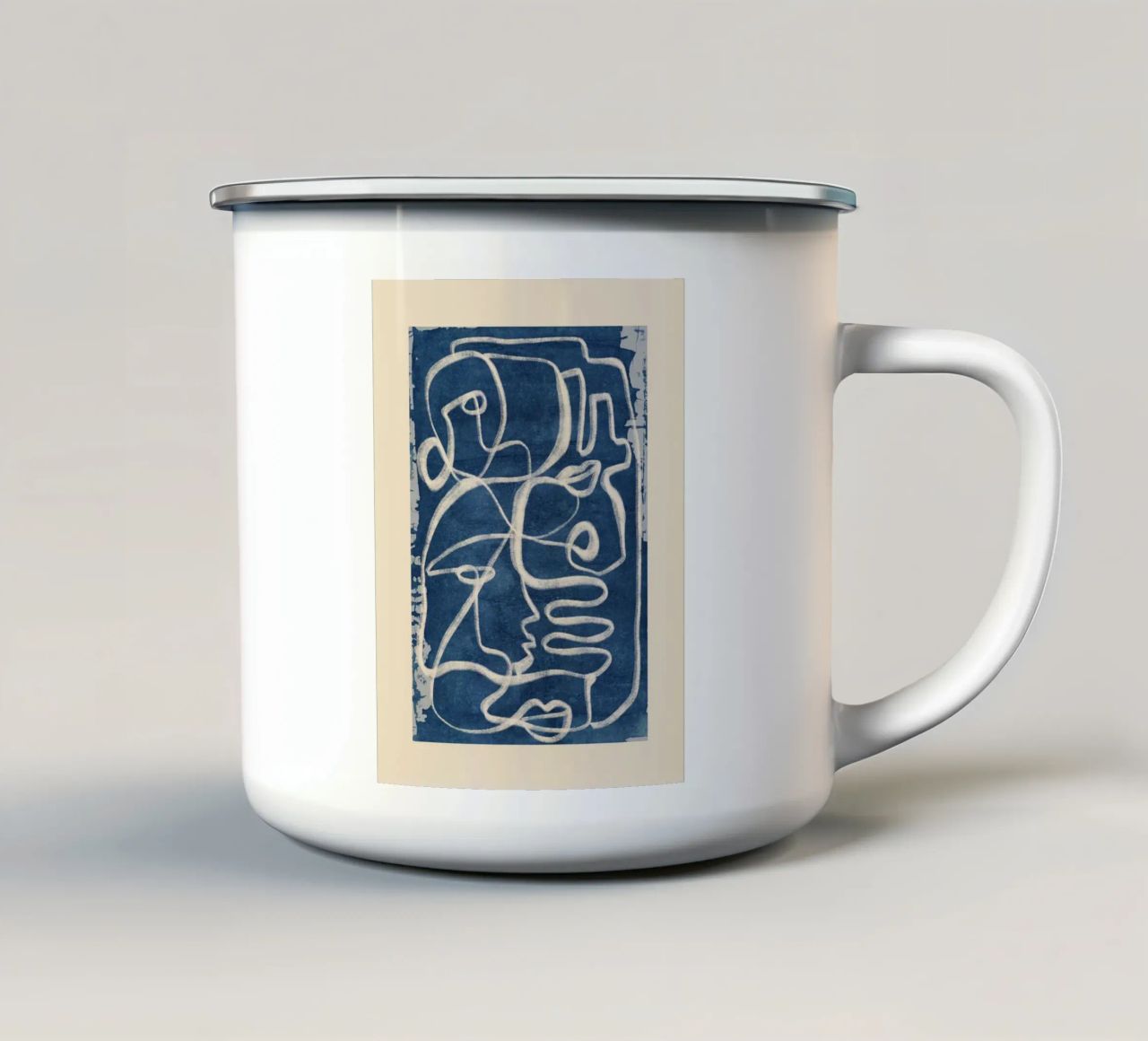 Linea astratta 206 tazza in smalto da ThingDesign
