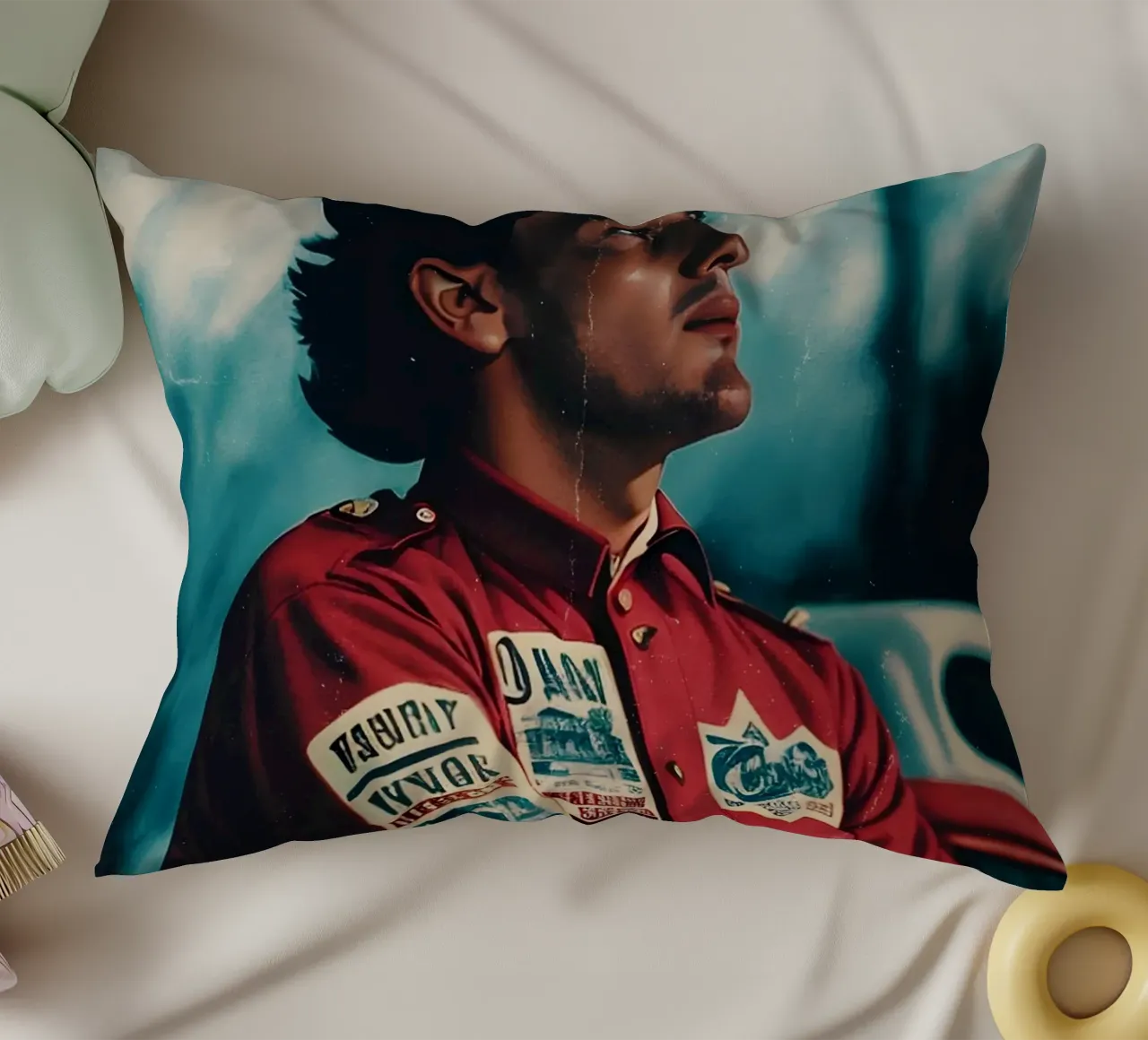 Ayrton Senna decorative cushion by Low poly art