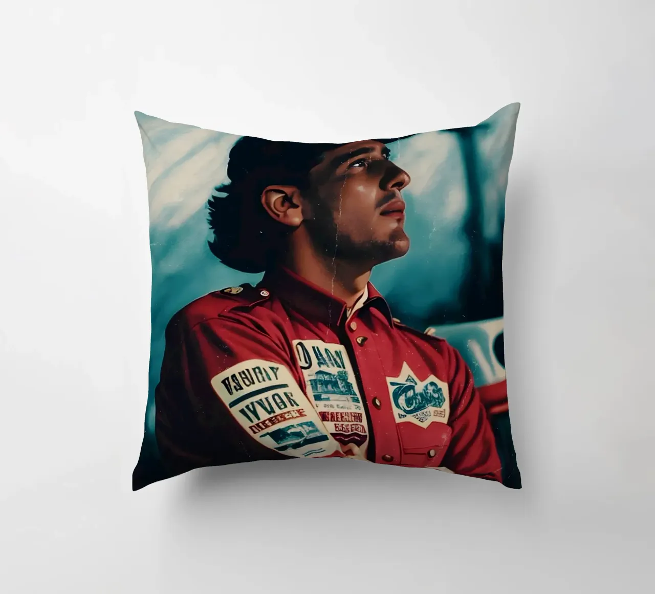 Ayrton Senna decorative cushion by Low poly art