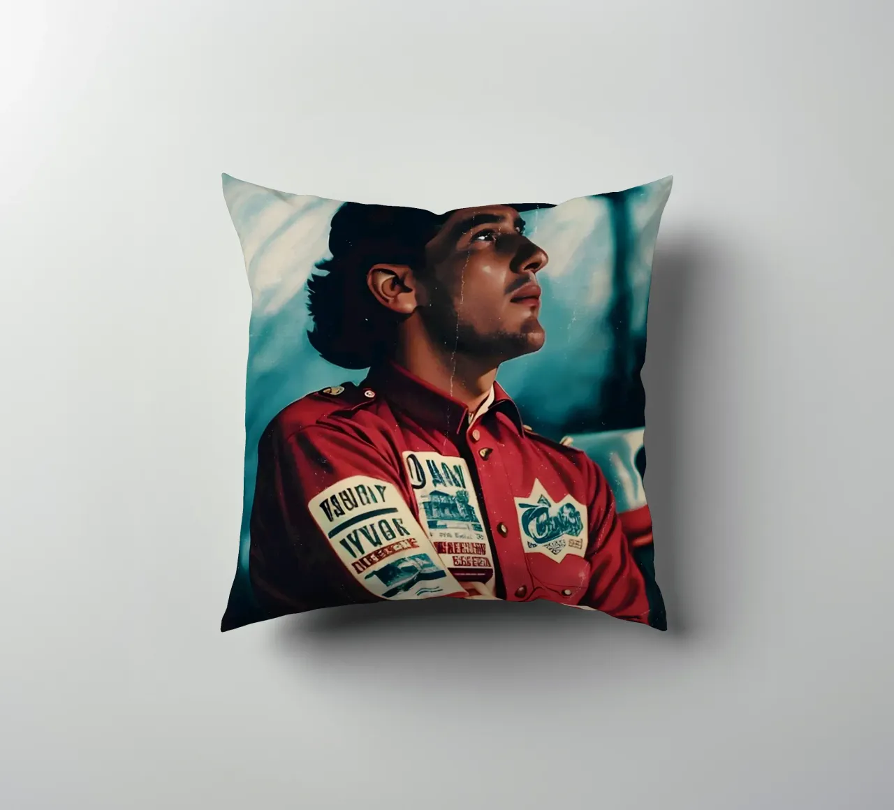 Ayrton Senna decorative cushion by Low poly art