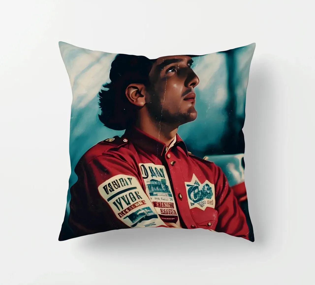 Ayrton Senna decorative cushion by Low poly art