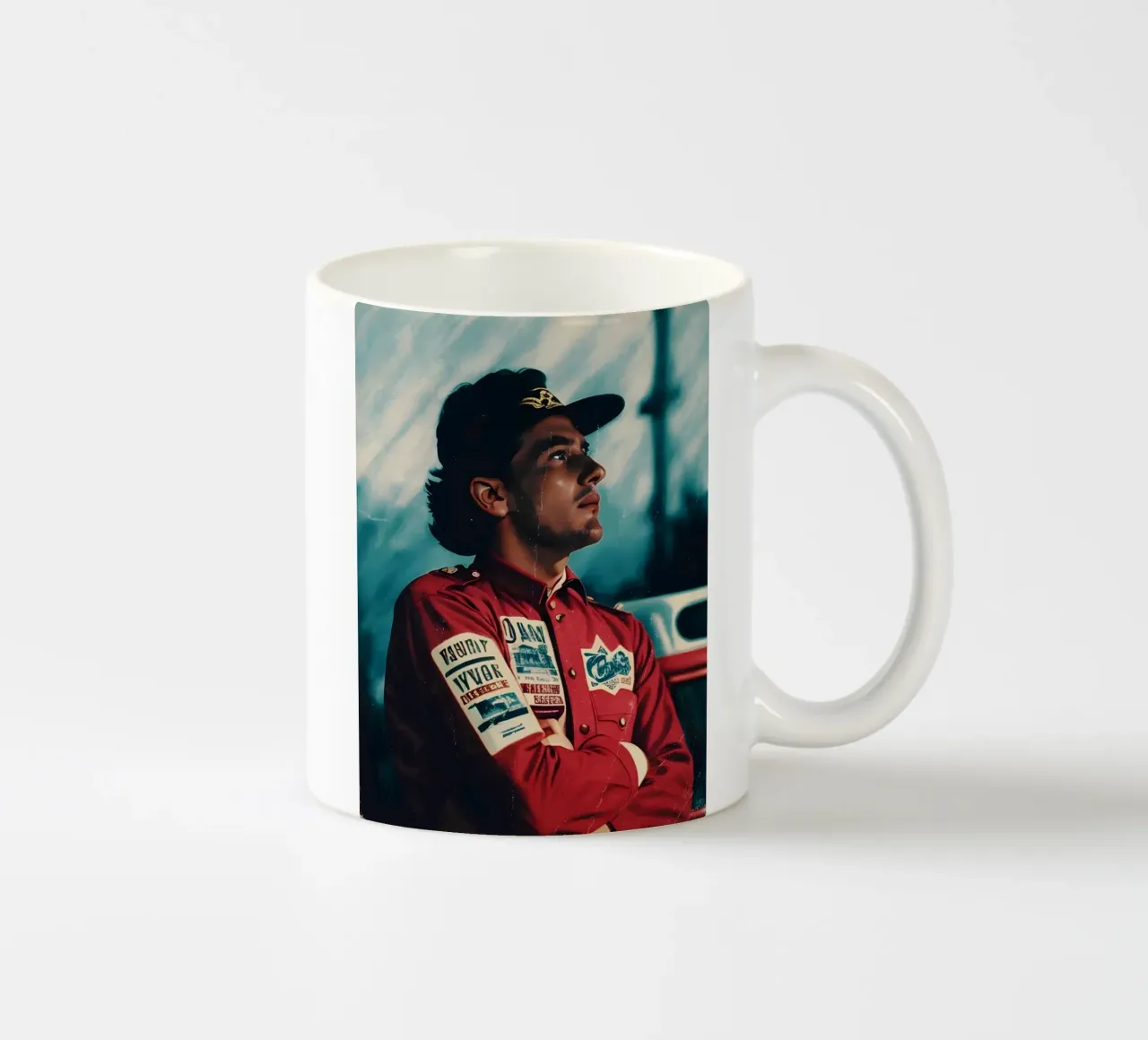 Ayrton Senna tazza in ceramica da Low poly art