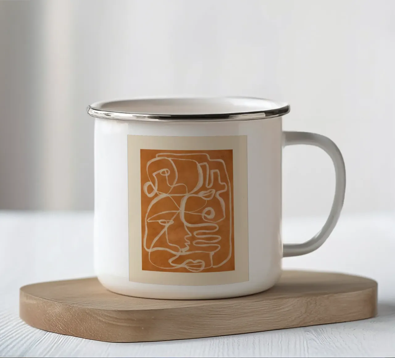 Linea astratta 205 tazza in smalto da ThingDesign