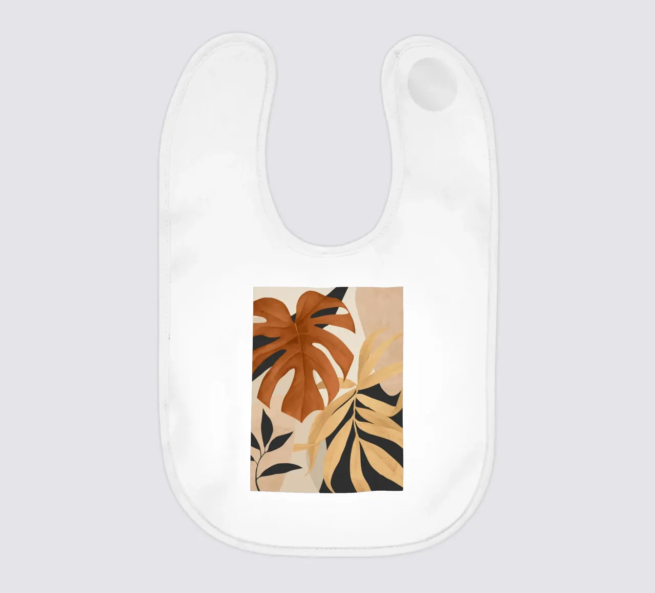 Abstract Art Tropical Leaves baby bib by ThingDesign