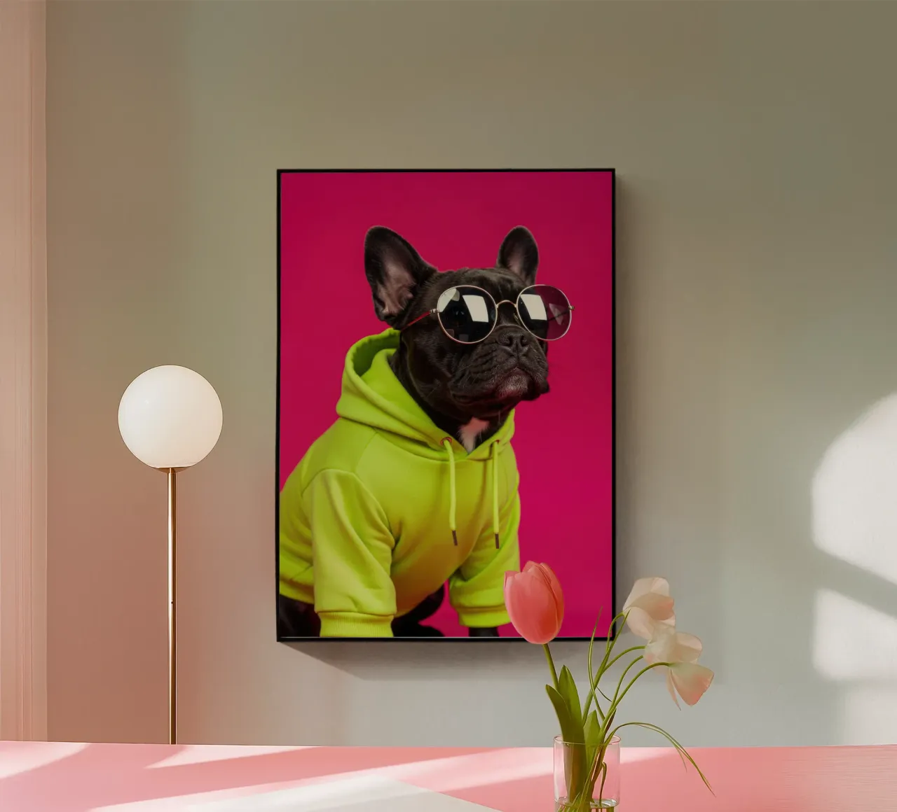 Bulldog francese plexiglass da Pawtrait Studio